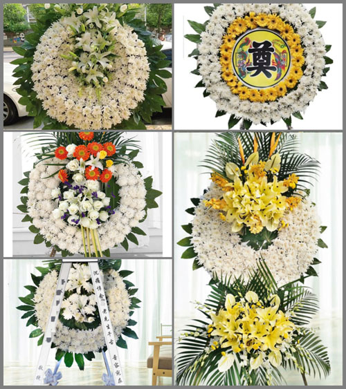 四川成都新都区斑竹园镇丰收社区花圈速递